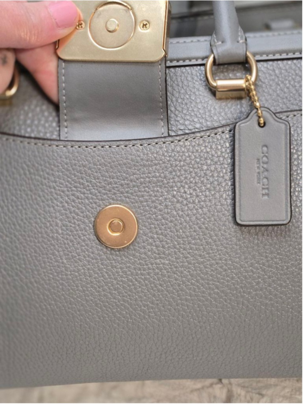NWOT Coach Grace Carryall in Gold/Granite - Picture 9 of 16
